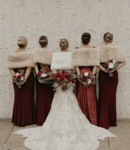bride with bridemaids