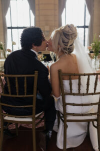 bride and groom admiral room kiss